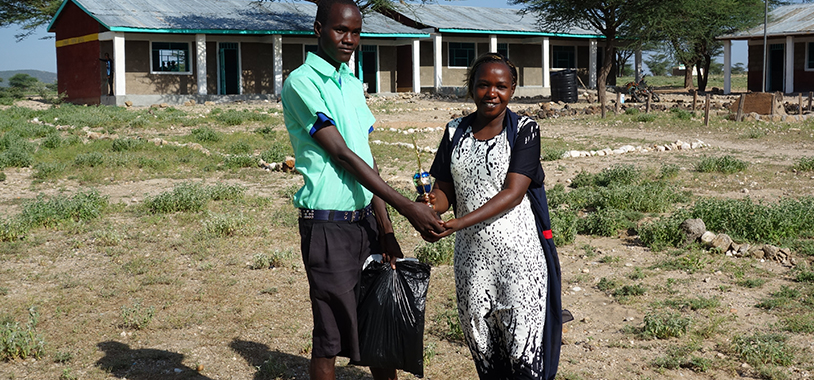 Christopher with his teacher