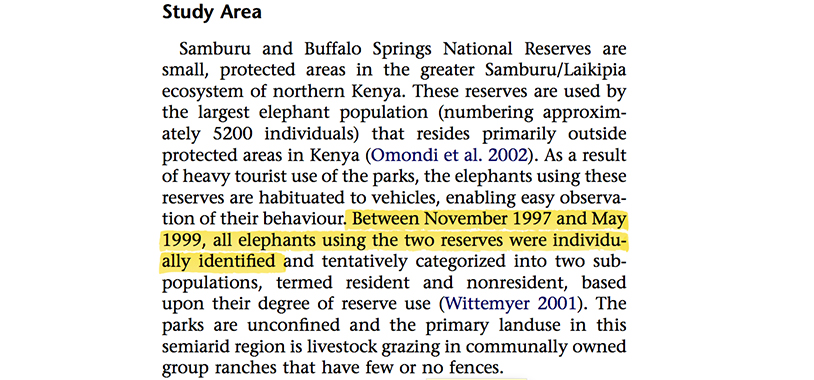The Long-Term Monitoring Project in Samburu and Buffalo Springs Reserves began in 1997