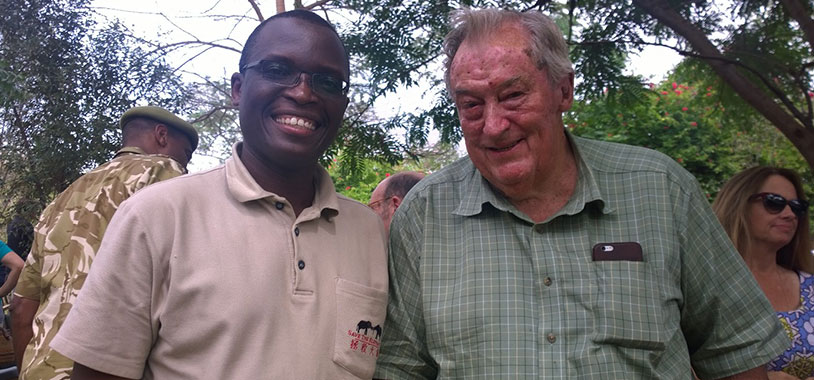 KWS' BoT Chairman Dr. Leakey with Dr. Okita, STE's Head of Monitoring